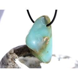 Andenopal trkis  (Chrysopal) XXL Trommelstein gebohrt - Raritt - AA-Sonderqualitt - ca. 4,4 cm x 2,2 cm x 2,1 cm