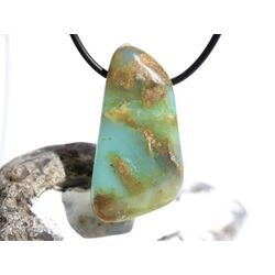 Andenopal trkis  (Chrysopal) XXL Trommelstein gebohrt - Raritt - AA-Sonderqualitt - ca. 4,4 cm x 2,2 cm x 2,1 cm