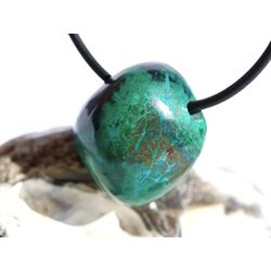 Chrysokoll Trommelstein / Schmuckstein gebohrt -...