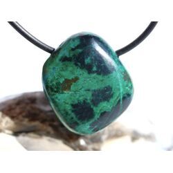 Chrysokoll Trommelstein / Schmuckstein gebohrt - Sonderqualit�t - ca. 2,5 cm x 2,3 cm x 1,5 cm