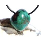 Chrysokoll Trommelstein / Schmuckstein gebohrt -...