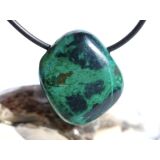 Chrysokoll Trommelstein / Schmuckstein gebohrt - Sonderqualität - ca. 2,5 cm x 2,3 cm x 1,5 cm