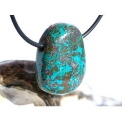 Chrysokoll Trommelstein / Scheibenstein gebohrt - Sonderqualit�t - ca. 2,9 cm x 2,1 cm x 1,3 cm