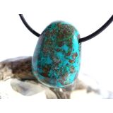 Chrysokoll Trommelstein / Scheibenstein gebohrt - Sonderqualität - ca. 2,9 cm x 2,1 cm x 1,3 cm