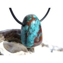 Chrysokoll Trommelstein gebohrt - Sonderqualit�t - ca. 2,7 cm x 1,9 cm x 1,3 cm