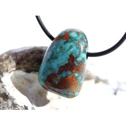 Chrysokoll Trommelstein gebohrt - Sonderqualit�t - ca. 2,7 cm x 1,9 cm x 1,3 cm