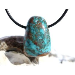 Chrysokoll Trommelstein gebohrt - Sonderqualit�t - ca. 2,7 cm x 1,9 cm x 1,3 cm