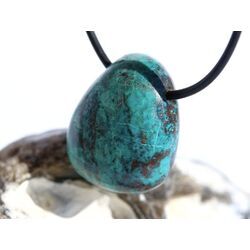 Chrysokoll Trommelstein gebohrt - Sonderqualit�t - ca. 2,7 cm x 2,2 cm x 1,5 cm