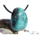 Chrysokoll Trommelstein gebohrt - Sonderqualität - ca. 2,7 cm x 2,2 cm x 1,5 cm