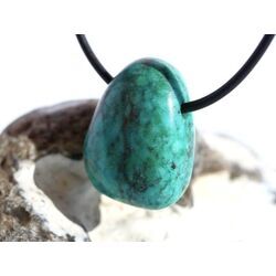 Chrysokoll Trommelstein gebohrt - Sonderqualit�t - ca. 2,6 cm x 2,1 cm x 1,3 cm