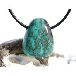 Chrysokoll Trommelstein gebohrt - Sonderqualit�t - ca. 2,6 cm x 2,1 cm x 1,3 cm