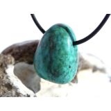 Chrysokoll Trommelstein gebohrt - Sonderqualität - ca. 2,6 cm x 2,1 cm x 1,3 cm