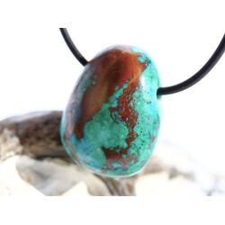 Chrysokoll Trommelstein gebohrt - Sonderqualit�t - ca. 2,8 cm x 2,2 cm x 1,4 cm