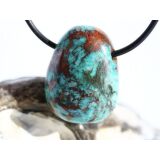Chrysokoll Trommelstein gebohrt - Sonderqualität - ca. 2,8 cm x 2,2 cm x 1,4 cm
