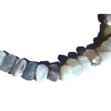 Achat grau (Botswana) Halskette / Edelsteinkette facettiert - 925iger Silberverschluss - Sonderqualität - ca. 43 cm