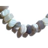 Achat grau (Botswana) Halskette / Edelsteinkette facettiert - 925iger Silberverschluss - Sonderqualität - ca. 43 cm