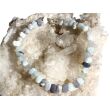 Achat grau (Botswana) Halskette / Edelsteinkette facettiert - 925iger Silberverschluss - Sonderqualität - ca. 43 cm