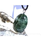 Seraphinit (Klinochlor) XXL Schmuckstein Cabochon Anhänger Silberöse - AA-Sonderqualität - Handarbeit - ca. 5,1 cm x 3 cm x 0,8 cm