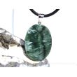 Seraphinit (Klinochlor) XXL Schmuckstein Cabochon Anhänger Silberöse - AA-Sonderqualität - Handarbeit - ca. 5,1 cm x 3 cm x 0,8 cm