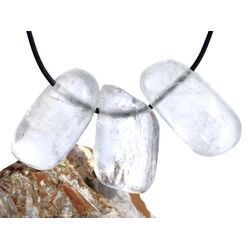 Calcit wei� Trommelsteine gebohrt - Sonderqualit�t - ca. 3 - 3,9 cm / ca. 17-20 g/St