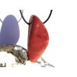 Chalcedon rot (Blutchalcedon) XXXL Schmuckstein / Trommelstein gebohrt - AA-Sonderqualität - Rarität - Handarbeit - ca. 5,4 cm x 2,6 cm x 1,7 cm