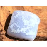 Chalcedon blau gebändert Trommelstein / Scheibenstein - schöne Qualität - ca. 2,3 cm x 2,3 cm x 0,8 cm (Fairer Handel/GKS)