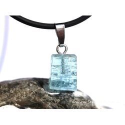 Aquamarin aquablau natur (Beryll) Kristall / Schmuckstein Anhnger Silberse Schmuckdose - AAA-Sonderqualitt - Raritt - ca. 2,2 cm x 0,9 cm x 0,6 cm