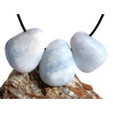Calcit blau Trommelsteine gebohrt - ca. 3,2 - 3,6 cm /...