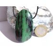 Rubin-Zoisit (Anyolith) XXXL Schmuckstein / Trommelstein gebohrt - AA-Sonderqualität - ca. 5,7 cm x 3,1 cm x 1,4 cm