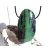 Rubin-Zoisit (Anyolith) XXXL Schmuckstein / Trommelstein gebohrt - AA-Sonderqualität - ca. 5,7 cm x 3,1 cm x 1,4 cm