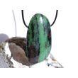 Rubin-Zoisit (Anyolith) XXXL Schmuckstein / Trommelstein gebohrt - AA-Sonderqualität - ca. 5,7 cm x 3,1 cm x 1,4 cm