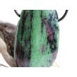 Rubin-Zoisit (Anyolith) XXXL Schmuckstein / Trommelstein gebohrt - AA-Sonderqualität - ca. 5,7 cm x 3,1 cm x 1,4 cm
