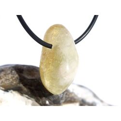 Citrin (gebr.) Trommelstein gebohrt - ca. 2,7 cm x 1,5 cm...