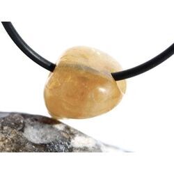 Citrin (gebr.) Trommelstein gebohrt - ca. 2,3 cm x 1,6 cm x 1,9 cm