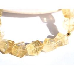 Citrin Armband Schmucksteine facettiert / Scheibensteine mit goldfarbener Perle - Sonderqualit�t - ca. 17 cm (gebr.)