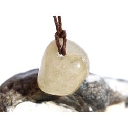 Citrin (gebr.) Trommelstein gebohrt - ca. 1,8 cm x 1,7 cm x 1,2 cm