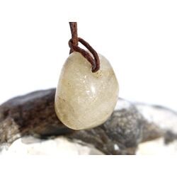 Citrin (gebr.) Trommelstein gebohrt - ca. 1,8 cm x 1,7 cm x 1,2 cm