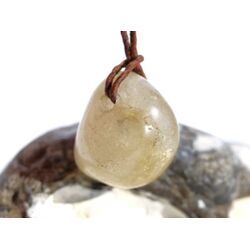 Citrin (gebr.) Trommelstein gebohrt - ca. 1,8 cm x 1,7 cm x 1,2 cm