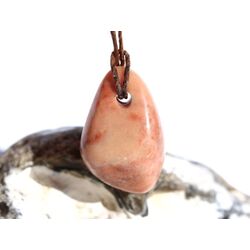 Aprikosencalcit (Calcit apricot) Schmuckstein gebohrt -...