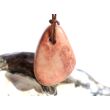 Aprikosencalcit (Calcit apricot) Schmuckstein gebohrt - ca. 3 cm x 2 cm x 1,4 cm