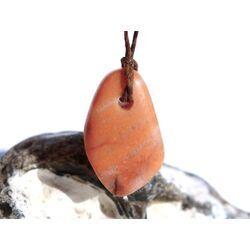 Aprikosencalcit (Calcit apricot) Schmuckstein gebohrt - ca. 3,1 cm x 1,8 cm x 1,4 cm