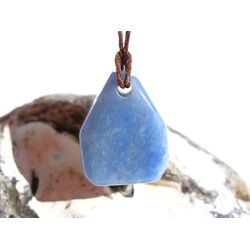 Blauquarz Schmuckstein / Scheibenstein gebohrt -...