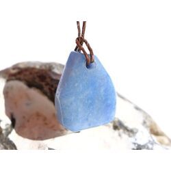 Blauquarz Schmuckstein / Scheibenstein gebohrt - Handarbeit - sch�ne Qualit�t - ca. 2,6 cm x 2 cm x 1 cm