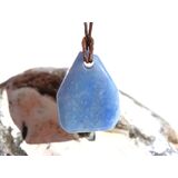 Blauquarz Schmuckstein / Scheibenstein gebohrt -...