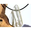 Bergkristall Phantomquarz mit Chlorit XXXL Schmuckstein / Scheibenstein gebohrt - Sonderqualität - Handarbeit - ca. 5,2 cm x 3,2 cm x 0,8 cm