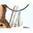 Bergkristall Phantomquarz mit Chlorit XXXL Schmuckstein / Scheibenstein gebohrt - Sonderqualität - Handarbeit - ca. 5,2 cm x 3,2 cm x 0,8 cm