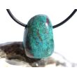 Chrysokoll mit Malachit Trommelstein gebohrt - Sonderqualität - ca. 2,7 cm x 1,9 cm x 1,5 cm