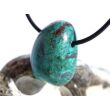 Chrysokoll mit Malachit Trommelstein gebohrt - Sonderqualität - ca. 2,7 cm x 1,9 cm x 1,5 cm