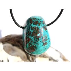Chrysokoll Trommelstein gebohrt - Sonderqualitt - ca. 3,2 cm x 2,3 cm x 2,1 cm