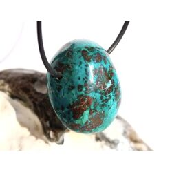 Chrysokoll Trommelstein gebohrt - Sonderqualitt - ca. 3,2 cm x 2,3 cm x 2,1 cm